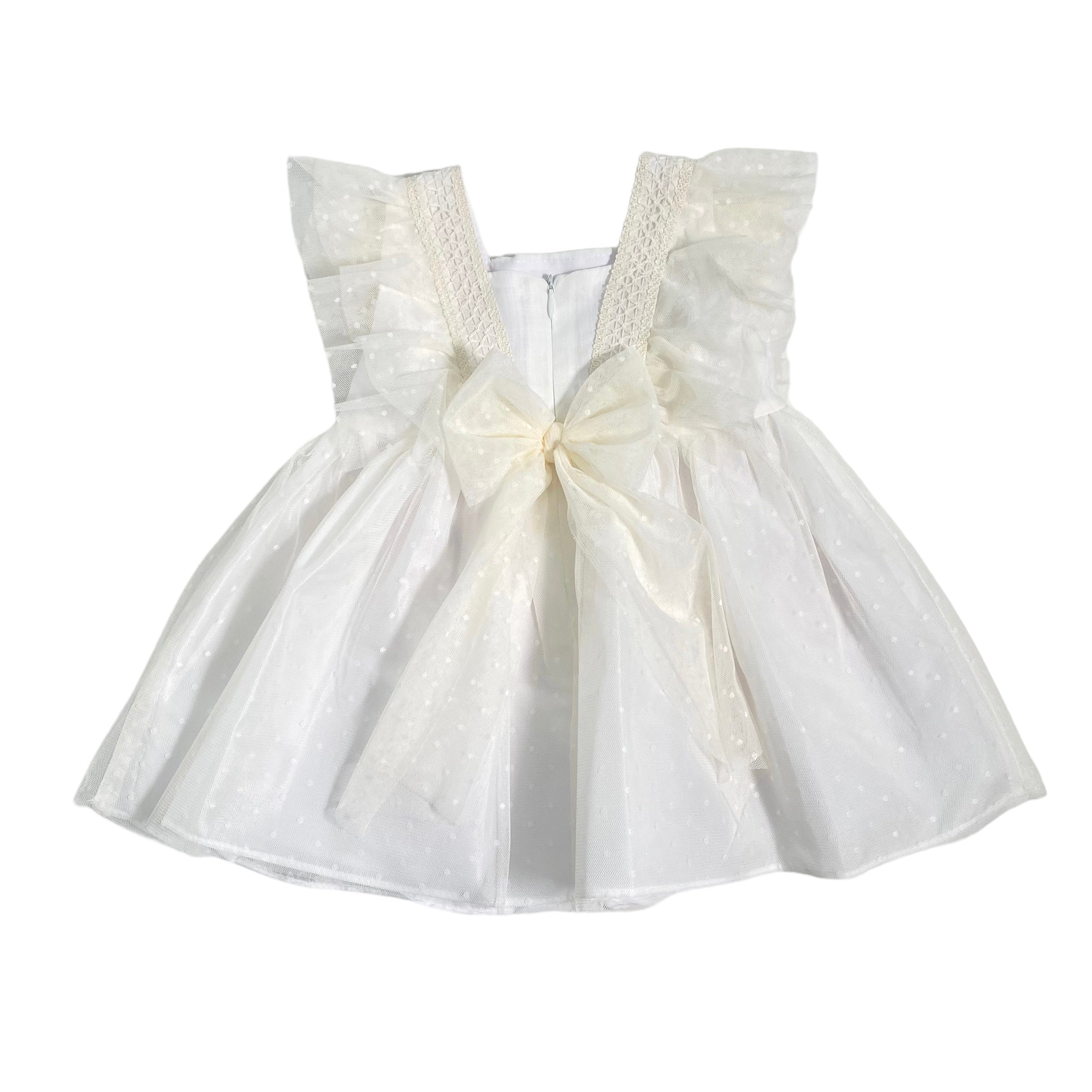 Abito Smanicato In Tulle Elegante Neonata YOEDU 0502 - YOEDU - Luxury Kids