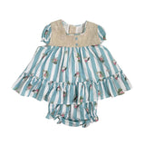 Abito Svasato Con Culotte In Cotone Neonata DEL SUR 0071