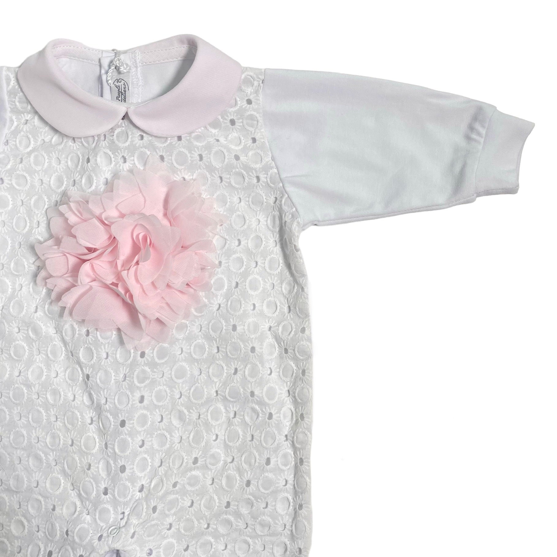 Tutina Intera In Cotone Bianca Neonata LA SARTORIA DEI PICCOLI LTB309 - LA SARTORIA DEI PICCOLI - Luxury Kids