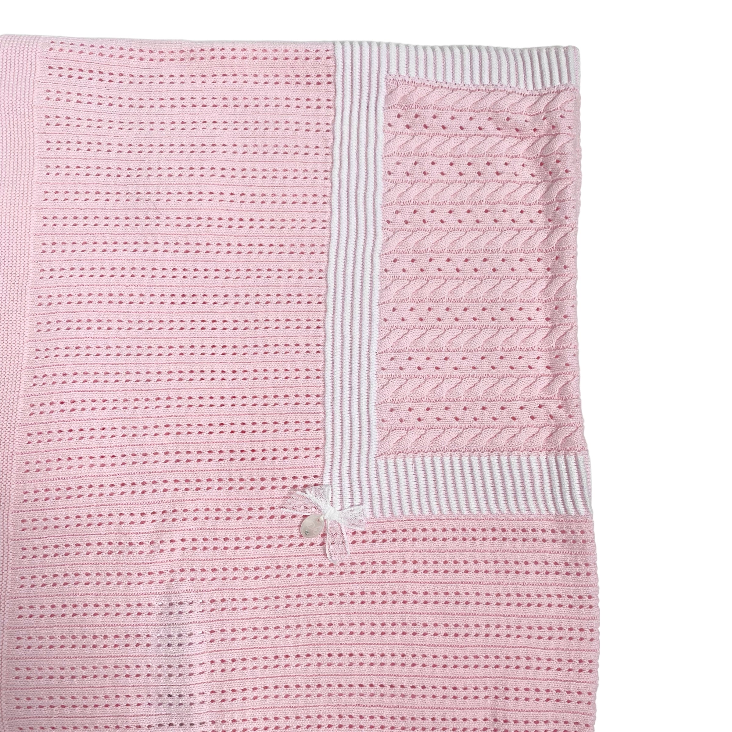 Coperta Scialle In Filo Di Cotone Traforata Neonata DR KID DK167 - DR KID - Luxury Kids