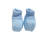 Calzino Scarpetta In Filo Di Cotone Celeste Neonato CREAZIONI LUANA 1000S - CREAZIONI LUANA - Luxury Kids