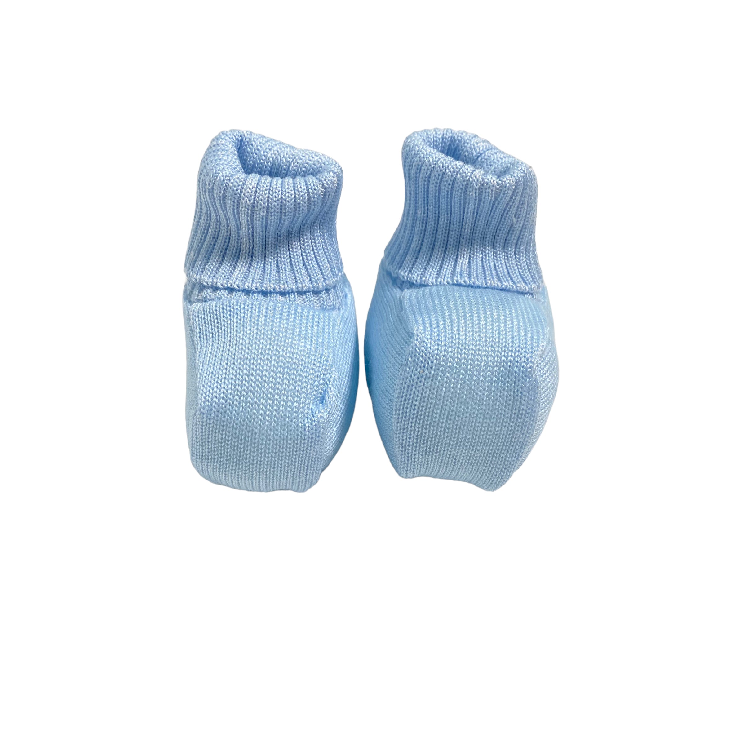 Calzino Scarpetta In Filo Di Cotone Celeste Neonato CREAZIONI LUANA 1000S - CREAZIONI LUANA - Luxury Kids