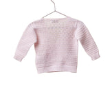Cardigan In Lana Rosa Neonata WEDOBLE 02308B - WEDOBLE - LuxuryKids