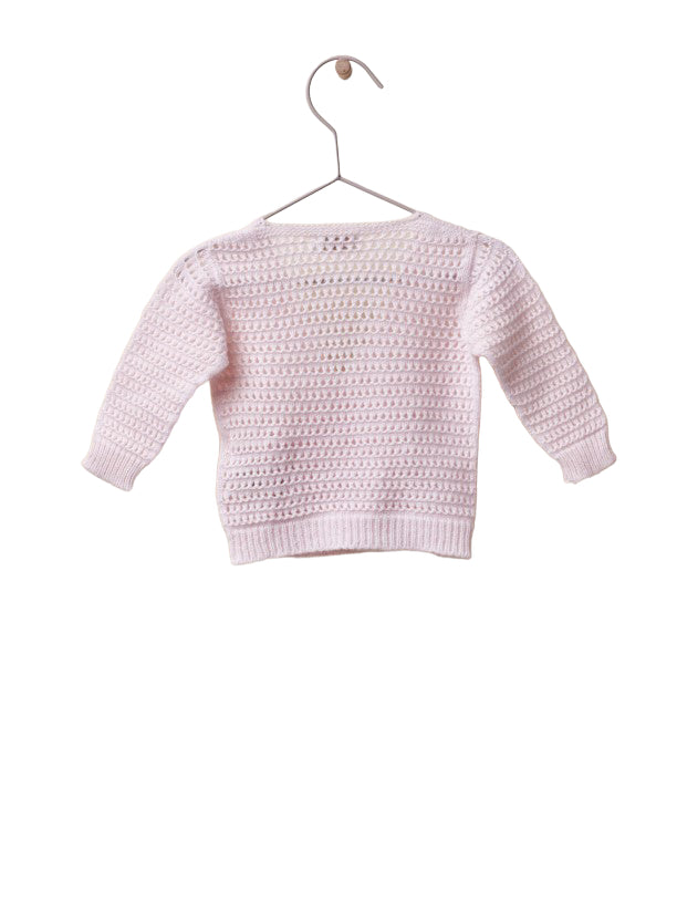Cardigan In Lana Rosa Neonata WEDOBLE 02308B - WEDOBLE - LuxuryKids