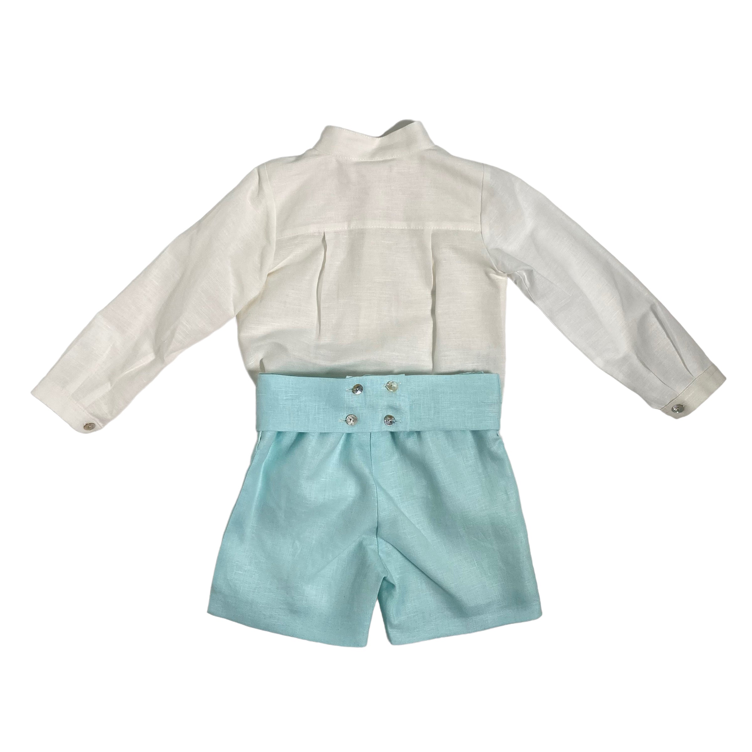 Completo Elegante In Lino Con Bermuda E Camicia Bambino MIMILU' 588 - MIMILU' - Luxury Kids