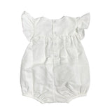 Pagliaccetto Intero In Misto Lino Ricamato A Mano Neonata TETO E TATTA PA4800 - TETO E TATTA - Luxury Kids