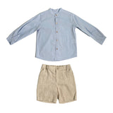 Completo Elegante Con Bermuda E Camicia In Lino E Cotone Bambino DEL SUR 1244