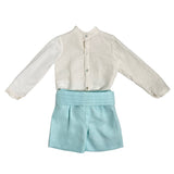 Completo Elegante In Lino Con Bermuda E Camicia Bambino MIMILU' 588 - MIMILU' - Luxury Kids