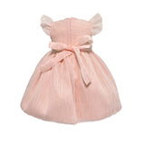 Abito Elegante Battesimale In Organza Rigata Neonata NINNAOH E23AB415 - NINNAOH - Luxury Kids