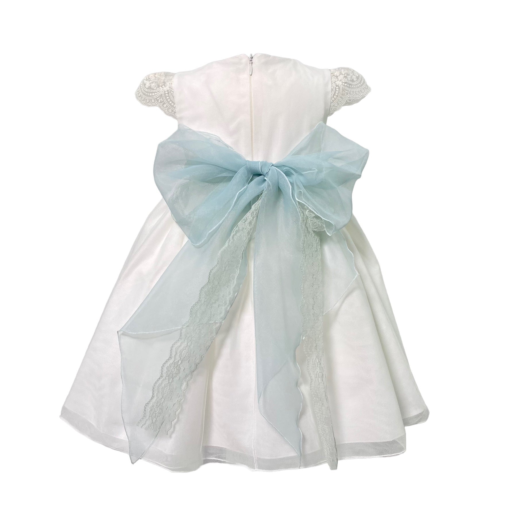 Abito Elegante Mezza Manica In Tulle Bianco Bambina MIMILU' 606 - MIMILU' - Luxury Kids