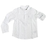Camicia Coreana Manica Lunga In Misto Lino Bianca Bambino DR KID DK652 - DR KID - Luxury Kids