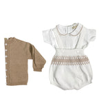Completo Con Pagliaccetto In Filo Di Cotone Organico Neonato WEDOBLE V2301305B - WEDOBLE - Luxury Kids