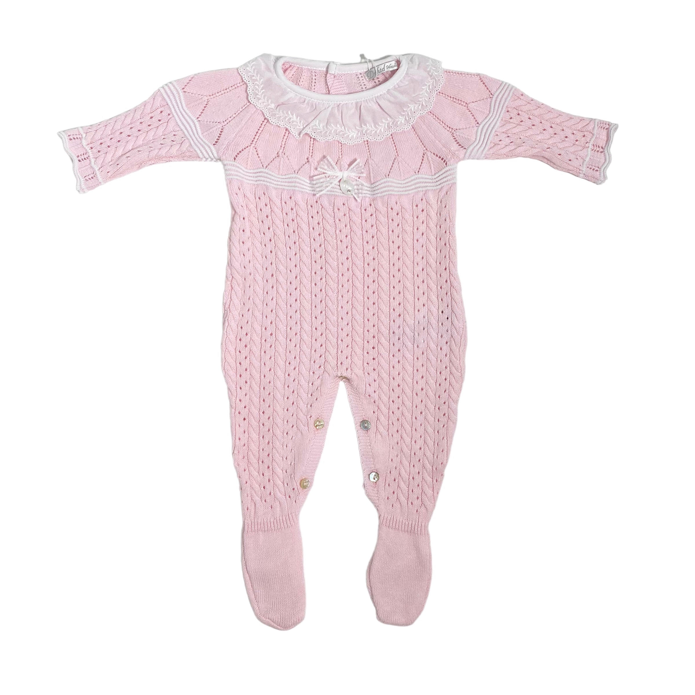 Tutina Intera In Filo Di Cotone Traforata Neonata DR KID DK160 - DR KID - Luxury Kids