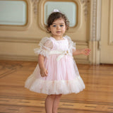 Rosa Tüllkleid mit 3/4-Ärmeln für Babys PATACHOU 3633289