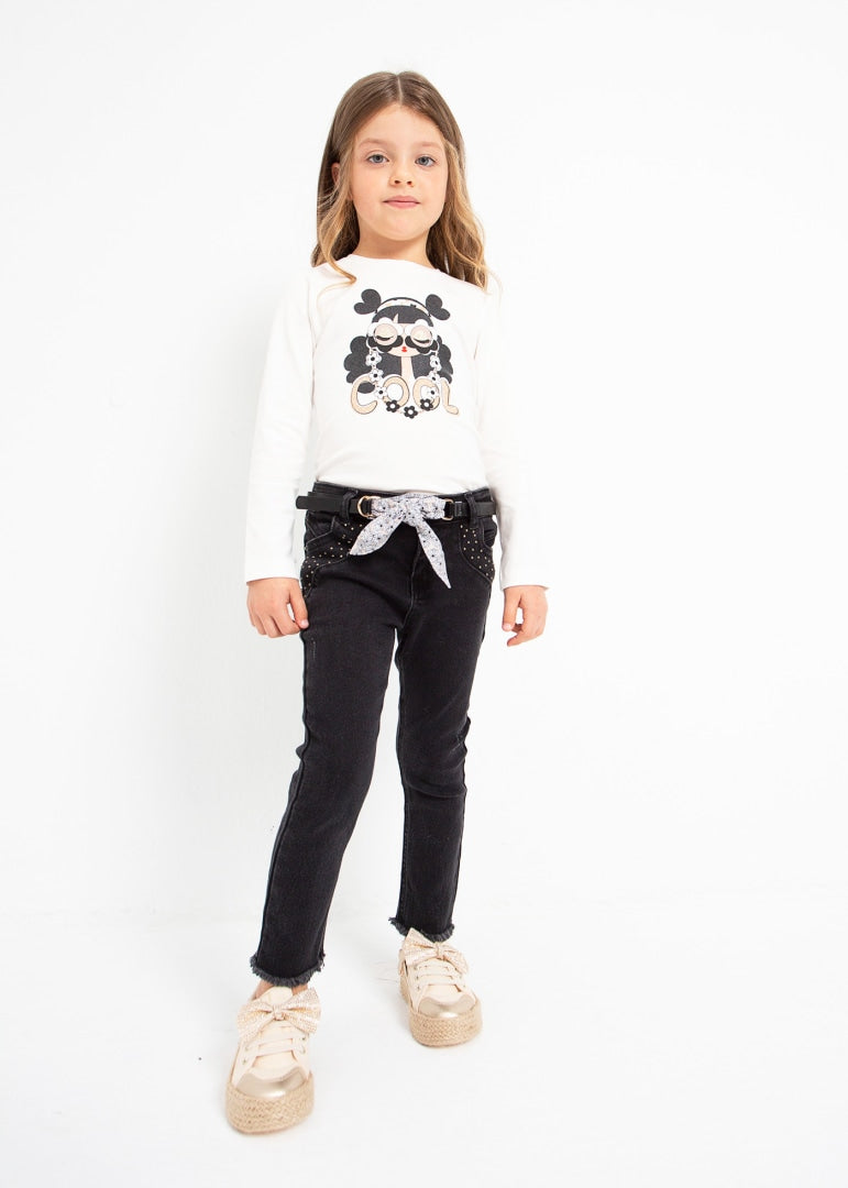 Jeans Lungo Skinny Con Cintura Bambina MAYORAL 3509 - MAYORAL - Luxury Kids