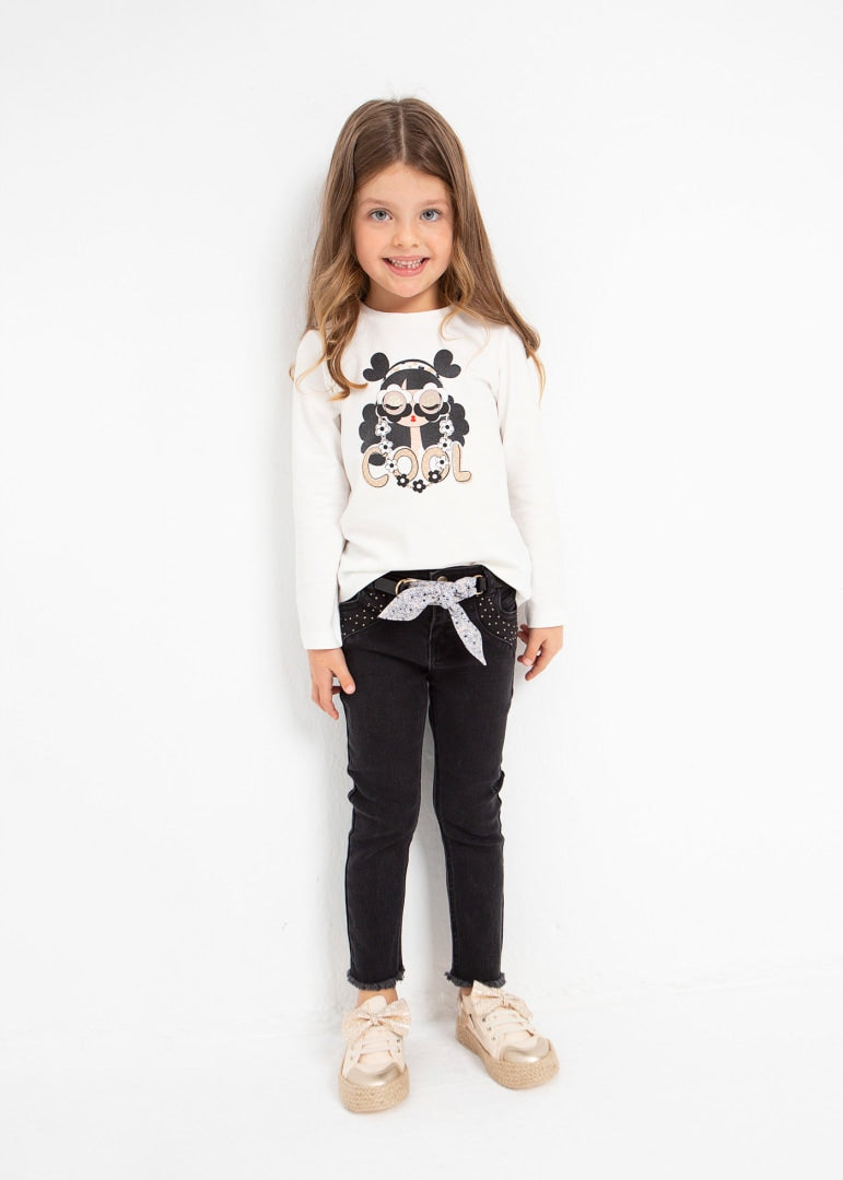 Jeans Lungo Skinny Con Cintura Bambina MAYORAL 3509 - MAYORAL - Luxury Kids