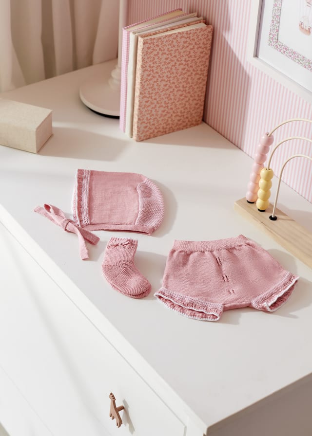 Set 3 Pezzi Con Culotte Calzini E Cuffia Neonata MAYORAL 9617 - MAYORAL - Luxury Kids