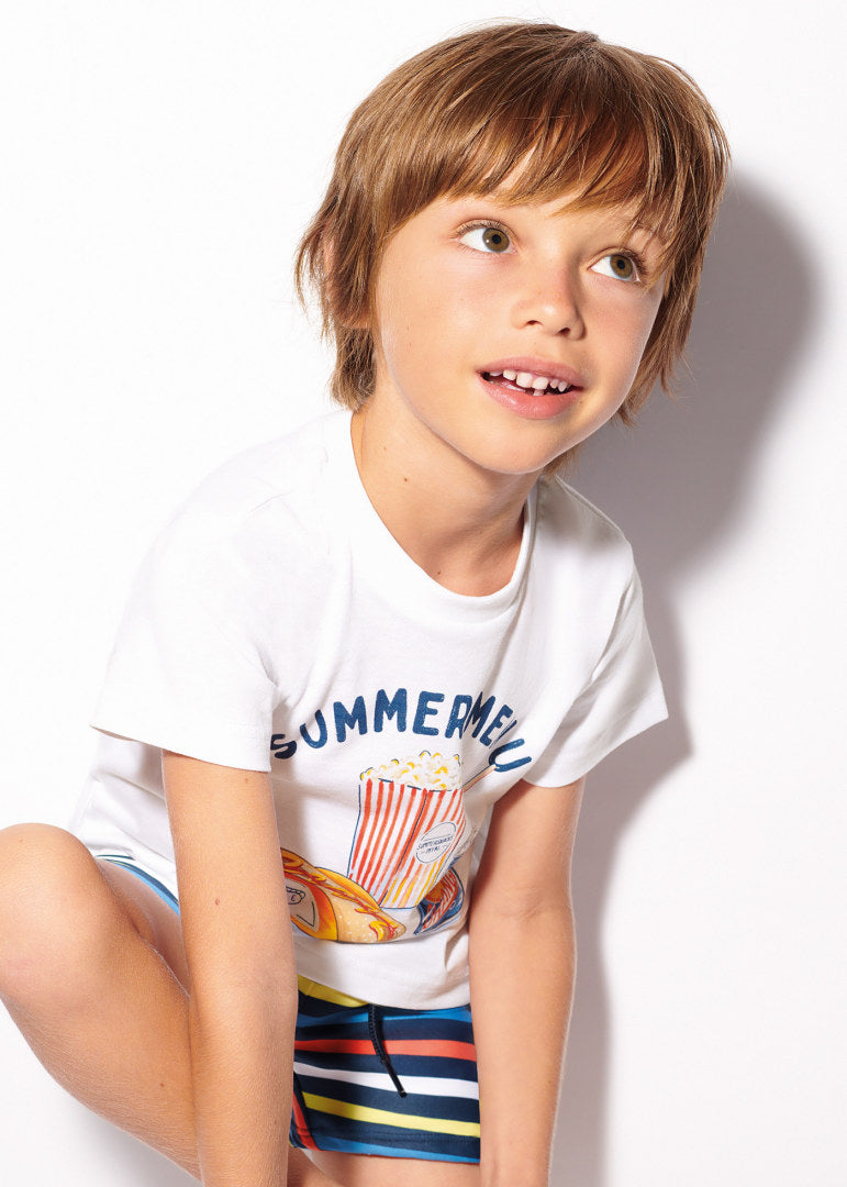 T-Shirt Con Stampa In Cotone Sostenibile Neonato MAYORAL 3012 - MAYORAL - Luxury Kids