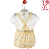 Salopette A Righe Con Camicia In Cotone Neonato DEL SUR 0030
