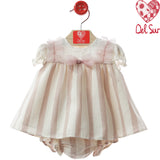 Abito Corto A Righe Con Culotte Neonata DEL SUR 0074