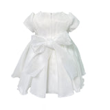 Abito Elegante Mezza Manica In Organza Bianco Neonata BIMBALO' 6823