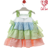 Abito A Bretelle E Balze Bambina DEL SUR 0552