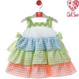 Abito A Bretelle E Balze Bambina DEL SUR 0552