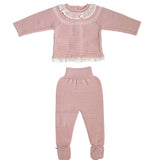 Tutina Spezzata Caldo Cotone Rosa Antico GRANLEI Neonata 23263