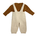 Anzug aus Wolle und Kaschmir mit langer Latzhose für Neugeborene WEDOBLE I2307310A