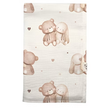 Mussola In Cotone Organico Stampata Neonato/a CUCUSETTETE ORSETTO