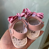 Sandali Primi Passi Minorchine Glitter con Fiocco in Raso Bambina INDICE 300G