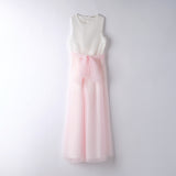 Tuta Elegante Smanicata In Crepe E Tulle Bambina SARABANDA B486