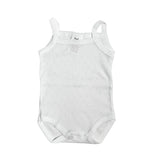 Body Runder Ärmel mit schmalen Trägern Hellblau mit Baumwollarbeiten Unisex BABY FASHION 050C