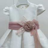 Abito Elegante Mezza Manica In Mikado Con Fascia Neonata MIMILU' 1735