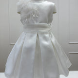 Elegantes, ärmelloses Ceremony-Kleid aus weißem Mikado Girl BUFI B1182AB