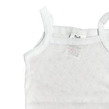 Body Runder Ärmel mit schmalen Trägern Hellblau mit Baumwollarbeiten Unisex BABY FASHION 050C