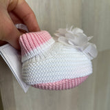 Calzino Scarpetta In Filo Di Cotone Con Petali Neonata I DELFI 2346G