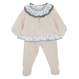 Tutina Spezzata In Caldo Cotone Neonata Beige CALAMARO 11379