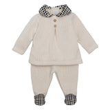 Tutina Spezzata In Caldo Cotone Beige Neonato CALAMARO 11380