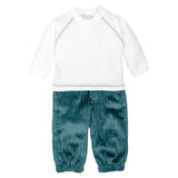 Completo in caldo cotone e velluto millerighe Neonato Calamaro 11385