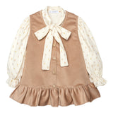 Abito smanicato in Velluto con blusa  Bambina CALAMARO 11409
