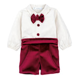 Completo Bermuda in velluto con Camicia  Neonato  CALAMARO 11452