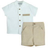 Completo 2 pezzi In Lino Neonato CALAMARO 11149