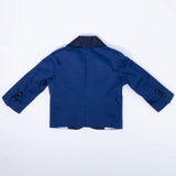 Giacca In Cotone Blu Chiaro Con Rever In Raso Blu Scuro Bambino MANUELL&FRANK MF6090