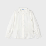 Camicia Manica Lunga Punto Smoke In Cotone Bambina MAYORAL 4195