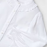 Camicia Manica Lunga Punto Smoke In Cotone Bambina MAYORAL 4195