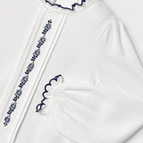 Blusa manica Lunga In Cotone Con Ricami Bambina MAYORAL 4196