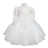 Abito Lungo Elegate Battesimale In Tulle Neonata ISABEL B400
