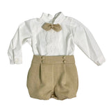 Completo Camicia e Bermuda Elegante Neonato Ponto por ponto 6045
