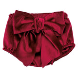 Culotte In Velluto Liscio con Fiocco Neonata CALAMARO 16094